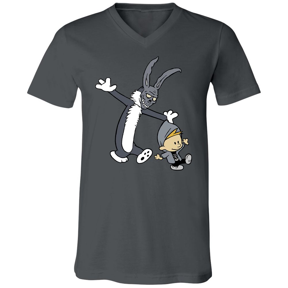 Unisex V-Neck T-Shirt - VQKHLLG6 - Asphalt - 12