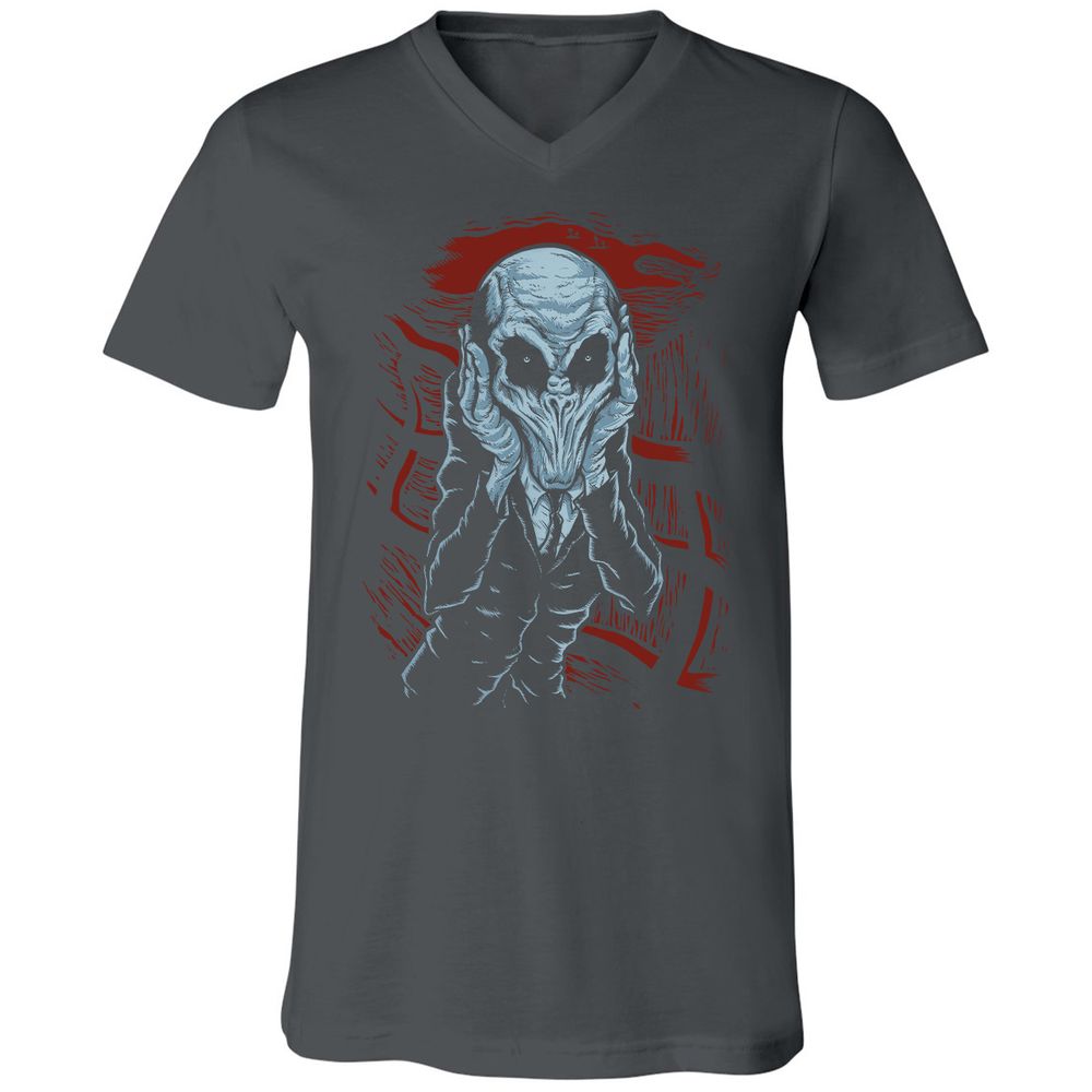 Unisex V-Neck T-Shirt - H54W6YJ9 - Asphalt - 12