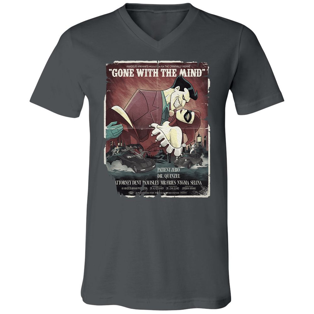 Unisex V-Neck T-Shirt - 7WCQK8PQ - Asphalt - 12