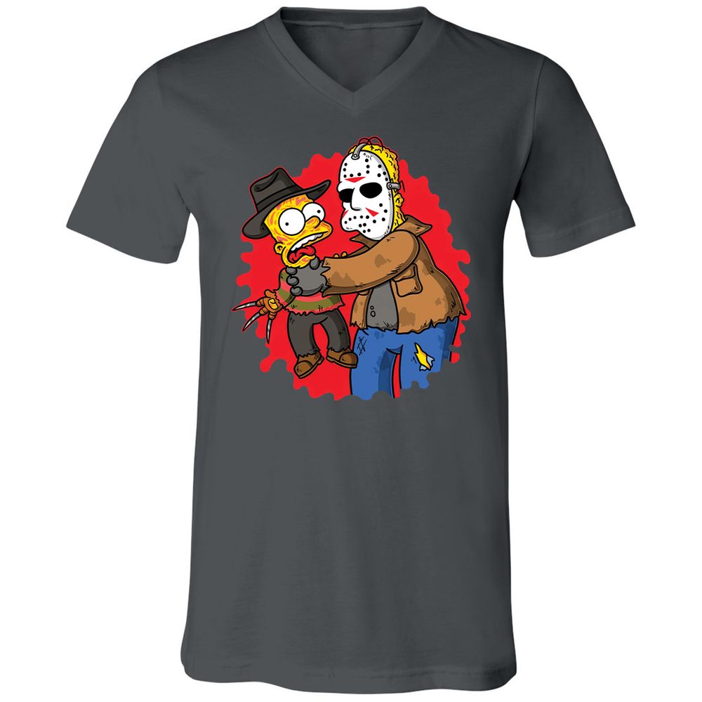 Unisex V-Neck T-Shirt - HCZ94N56 - Asphalt - 12
