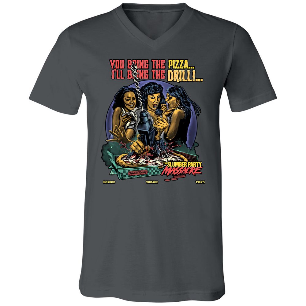 Unisex V-Neck T-Shirt - ZZU44RUV - Asphalt - 12