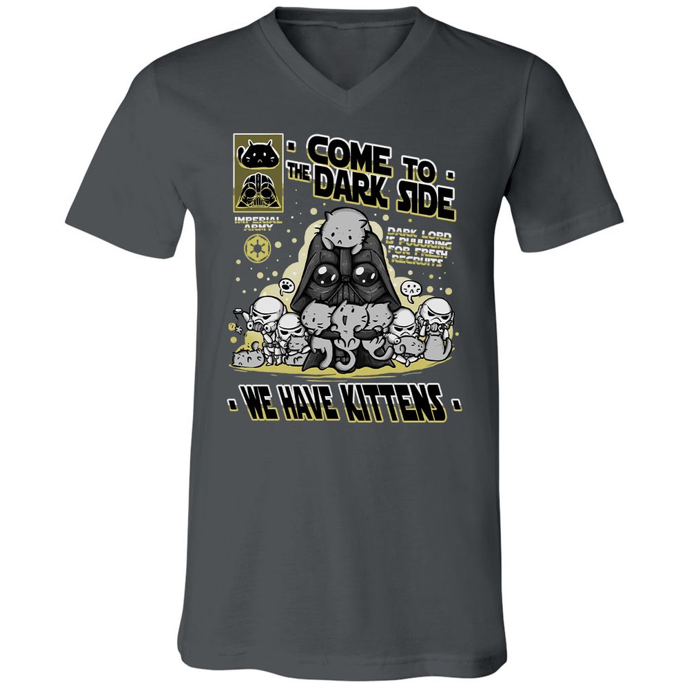 Unisex V-Neck T-Shirt - 8MREJQKL - Asphalt - 12