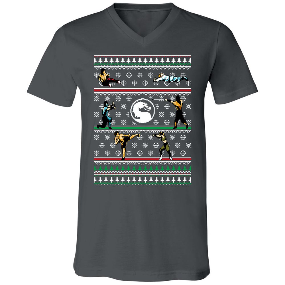 Unisex V-Neck T-Shirt - FEUL3ETK - Asphalt - 12