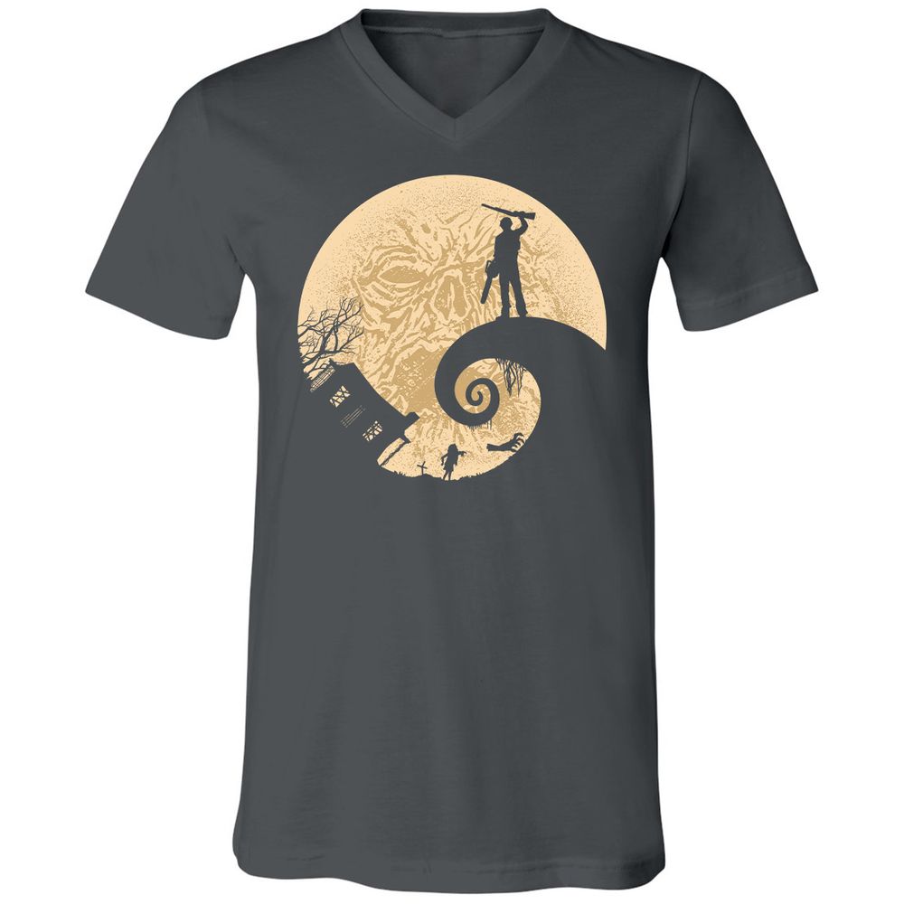 Unisex V-Neck T-Shirt - ERFUVQDL - Asphalt - 12