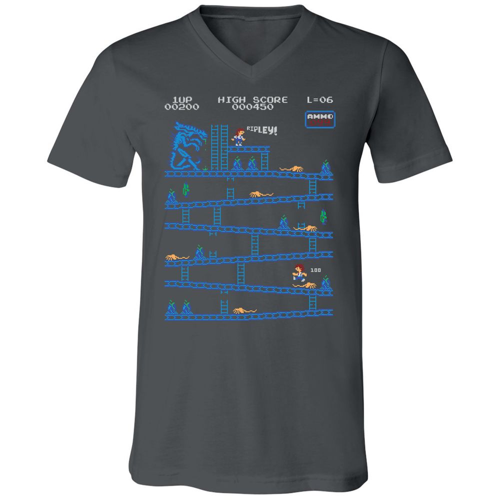 Unisex V-Neck T-Shirt - SZFH8VRS - Asphalt - 12