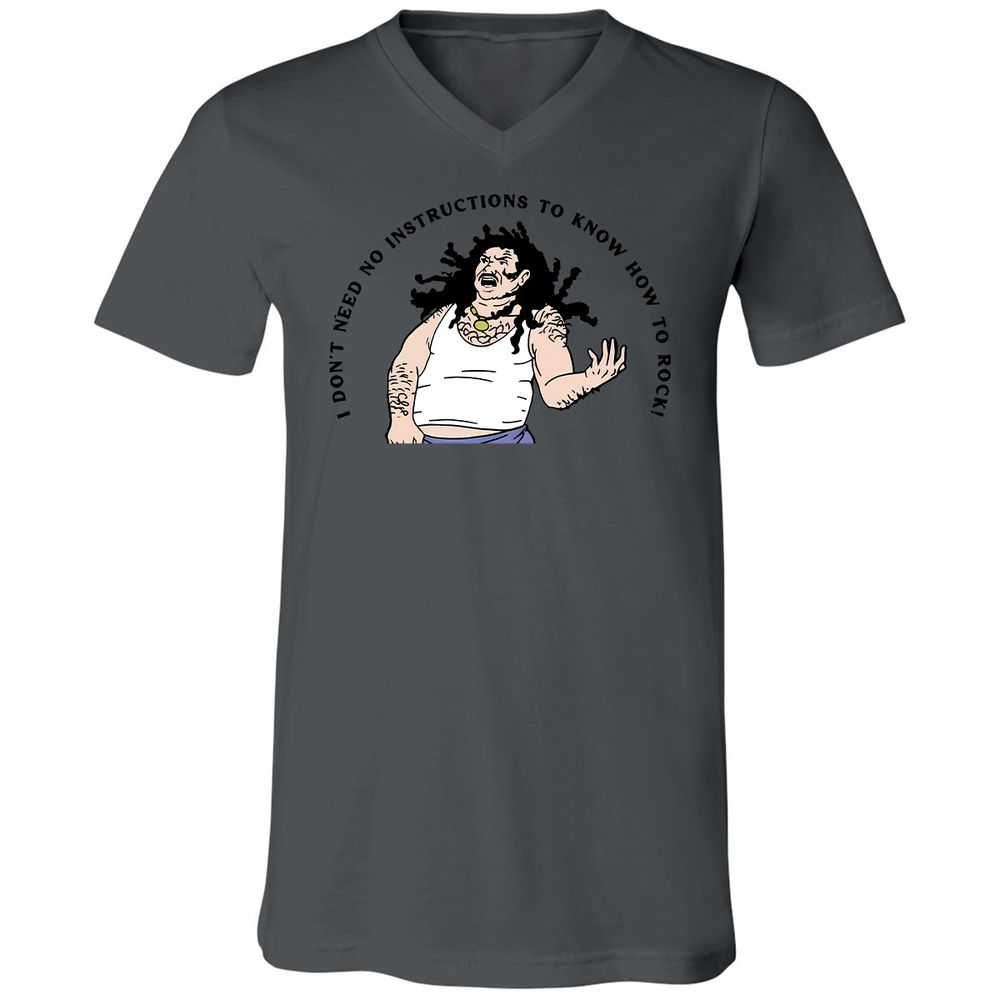 Unisex V-Neck T-Shirt - Y5BYVVDJ - Asphalt - 12