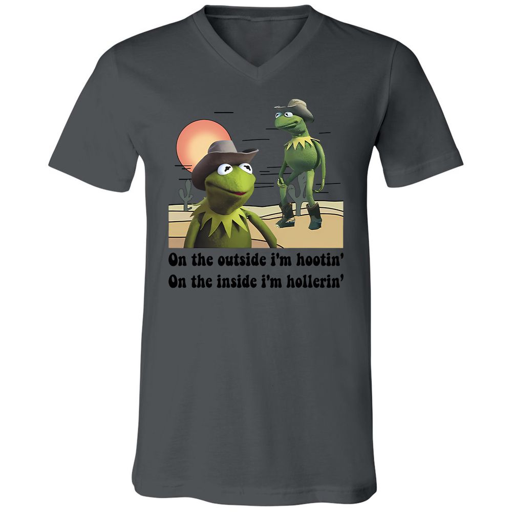 Unisex V-Neck T-Shirt - T7MH351G - Asphalt - 12