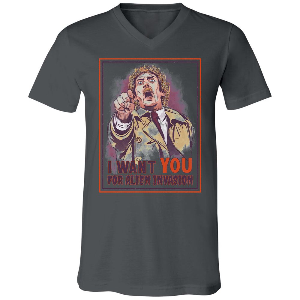 Unisex V-Neck T-Shirt - 4N2LMQPR - Asphalt - 12