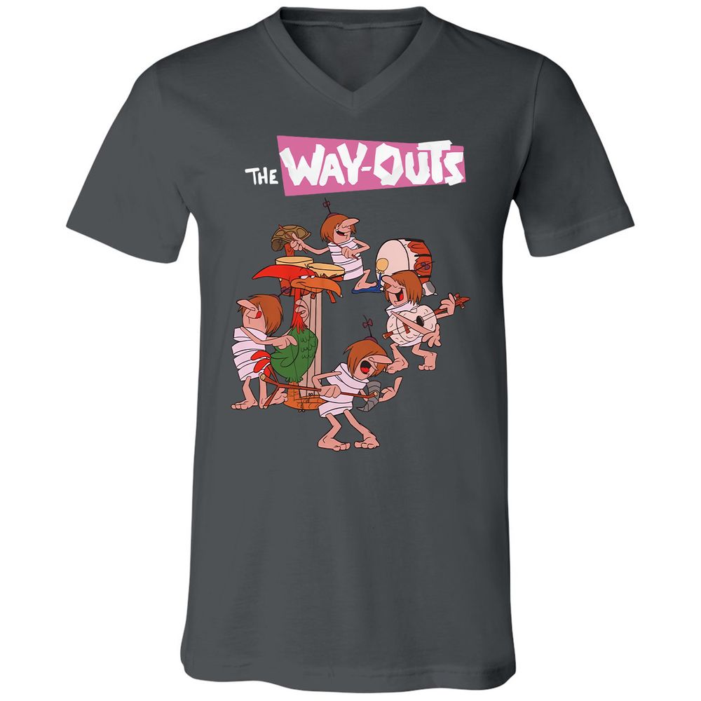 Unisex V-Neck T-Shirt - KMYB6ZJQ - Asphalt - 12