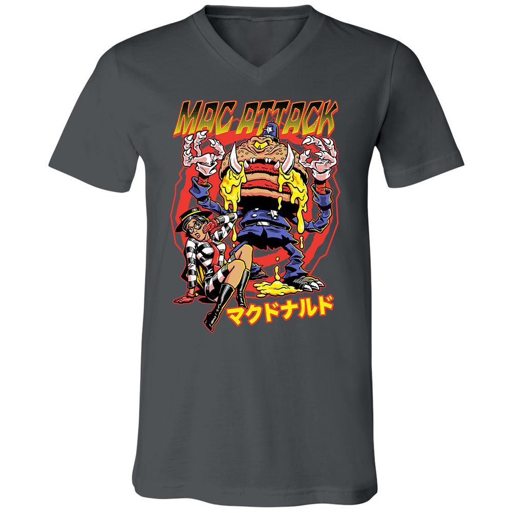 Unisex V-Neck T-Shirt - 22J7U54W - Asphalt - 12