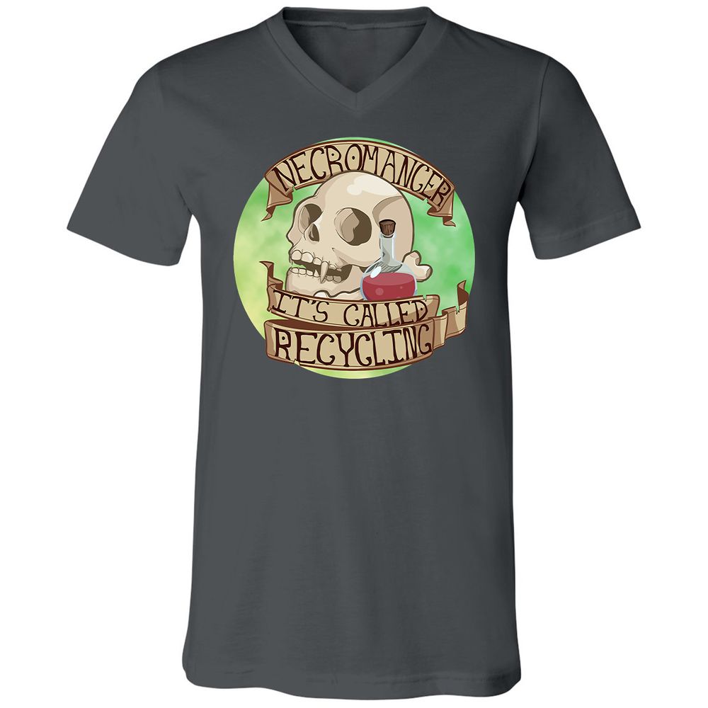 Unisex V-Neck T-Shirt - LTHSXDYK - Asphalt - 12