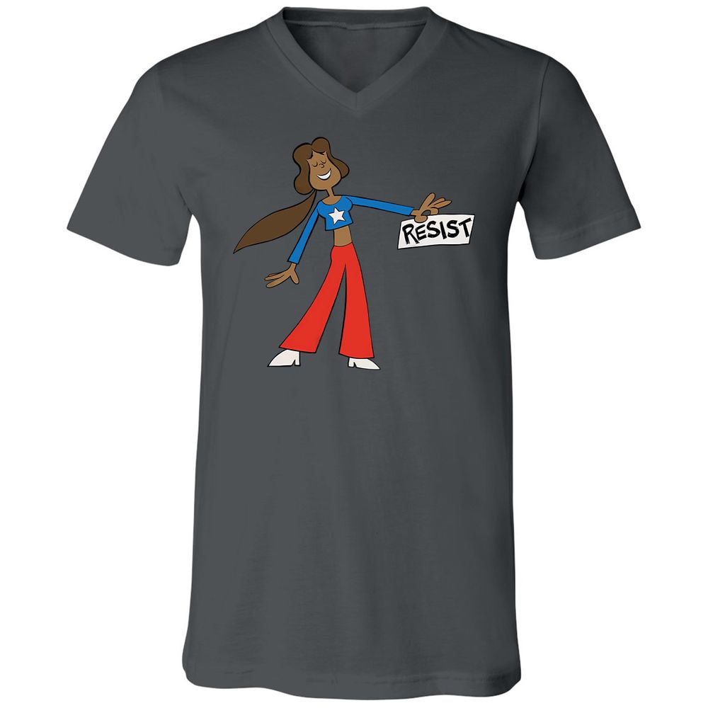 Unisex V-Neck T-Shirt - PWAZPWNF - Asphalt - 12