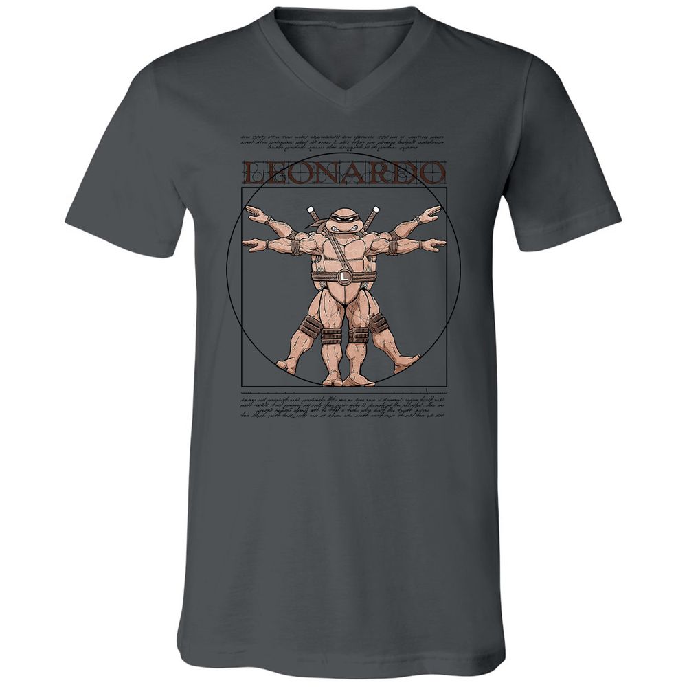 Unisex V-Neck T-Shirt - YLAFN83H - Asphalt - 12