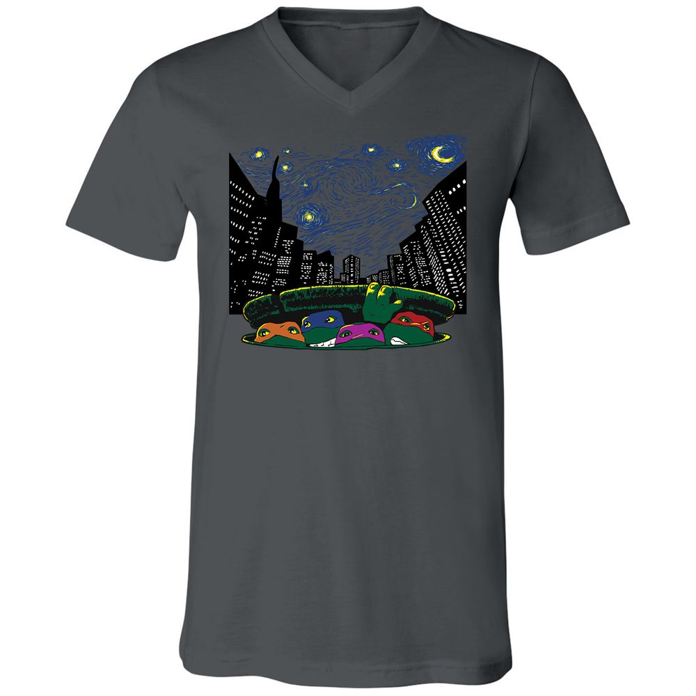 Unisex V-Neck T-Shirt - RBDQT7AU - Asphalt - 12