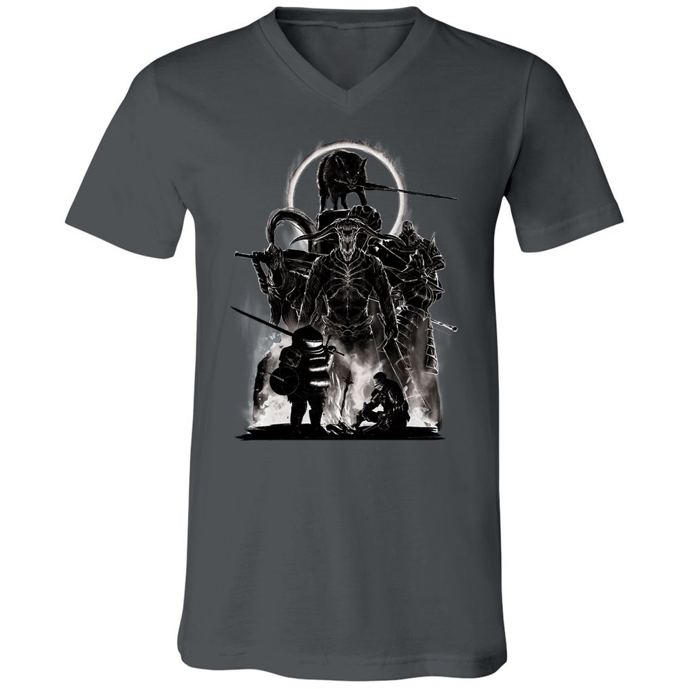 Unisex V-Neck T-Shirt - J7ELS2F8 - Asphalt - 12