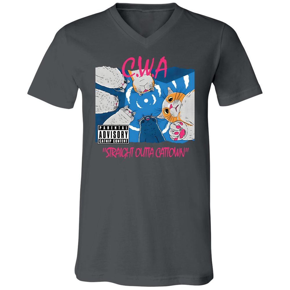 Unisex V-Neck T-Shirt - BUZ3KRRZ - Asphalt - 12