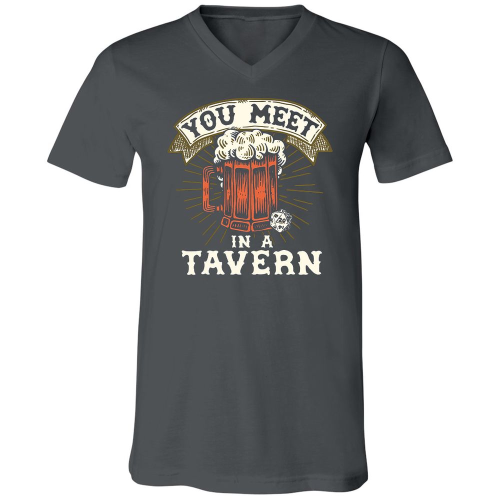 Unisex V-Neck T-Shirt - 8H1WBFBS - Asphalt - 12