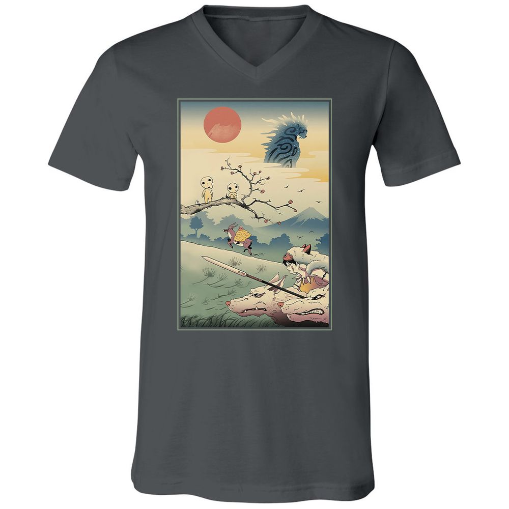 Unisex V-Neck T-Shirt - T5GTQ457 - Asphalt - 12