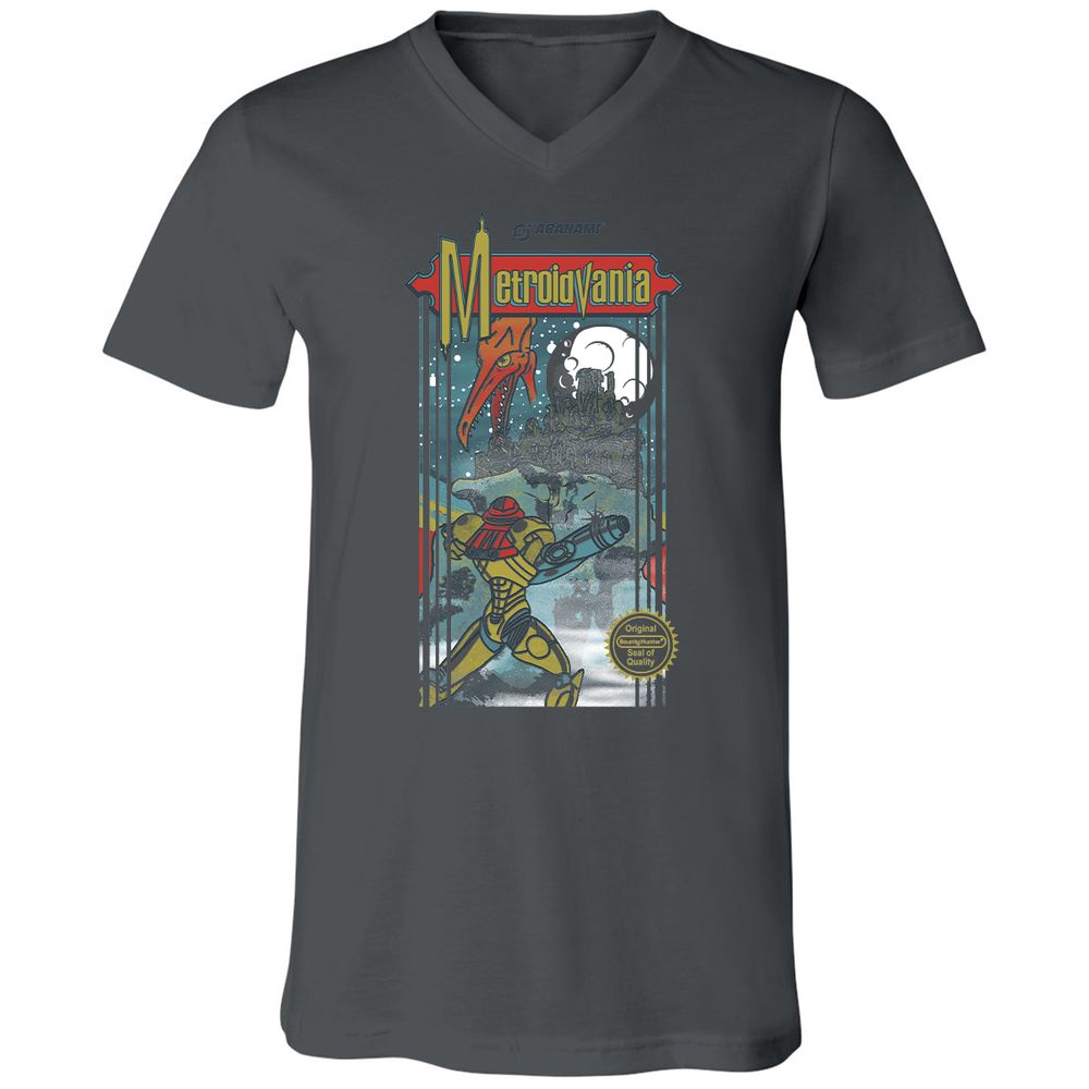 Unisex V-Neck T-Shirt - M2JGYAL6 - Asphalt - 12