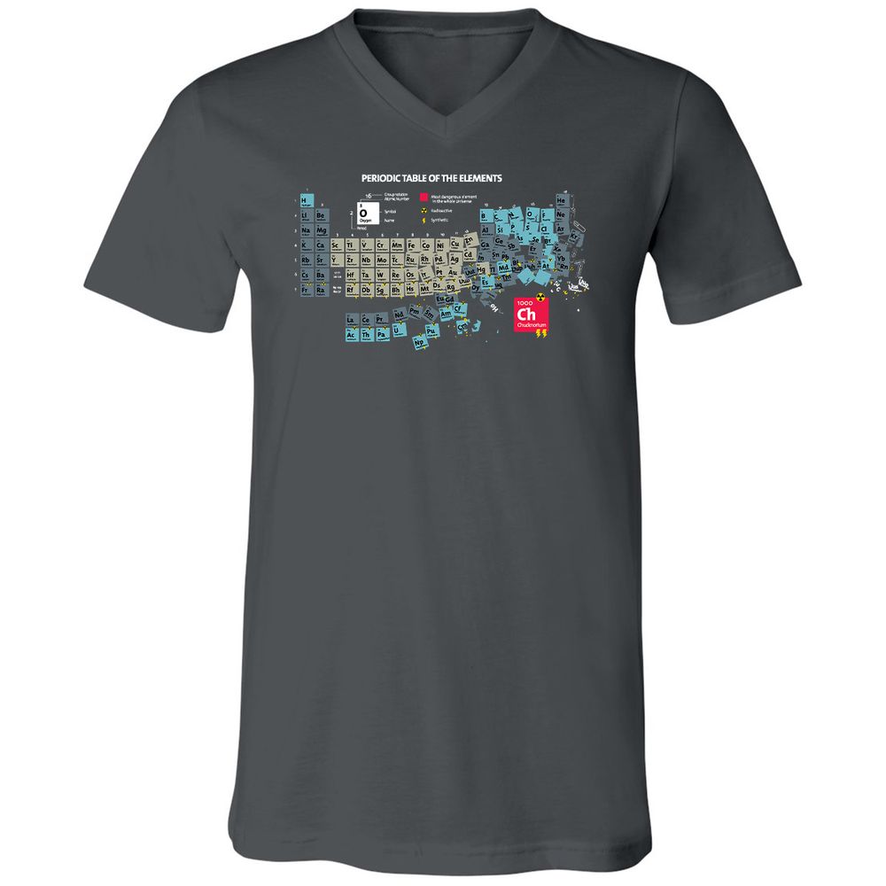 Unisex V-Neck T-Shirt - SXQV4HBL - Asphalt - 12