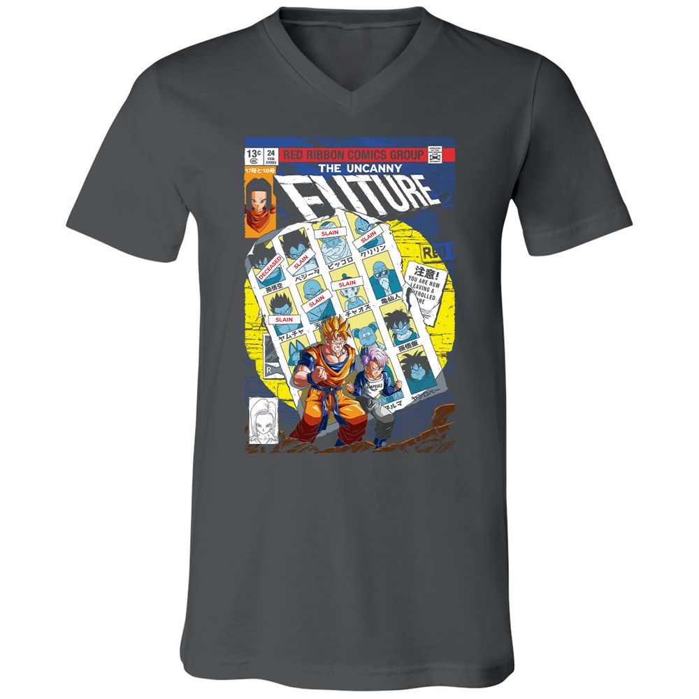 Unisex V-Neck T-Shirt - D2A2YNYE - Asphalt - 12