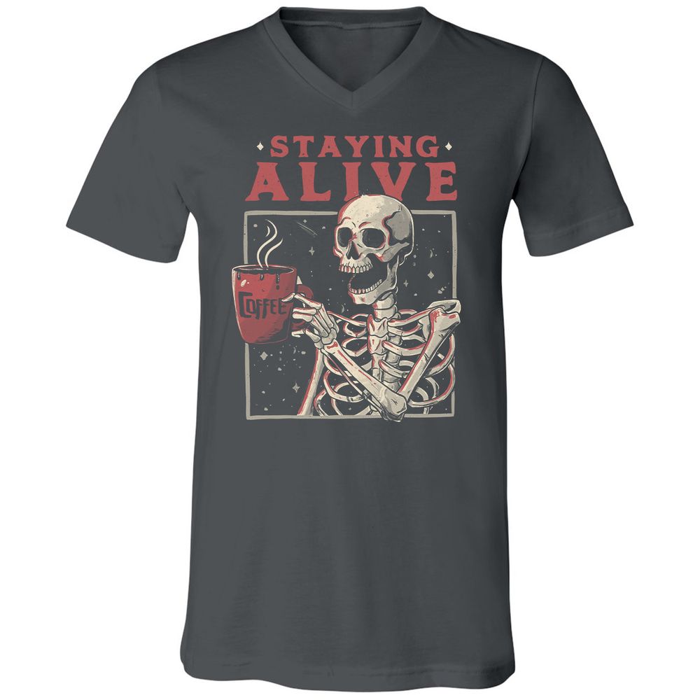 Unisex V-Neck T-Shirt - TX71E3UX - Asphalt - 12