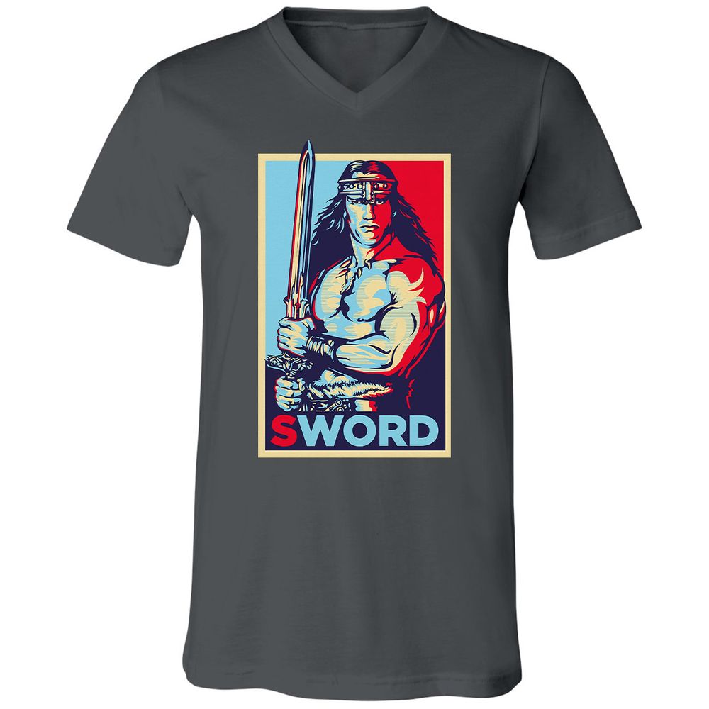Unisex V-Neck T-Shirt - K8JV657Z - Asphalt - 12