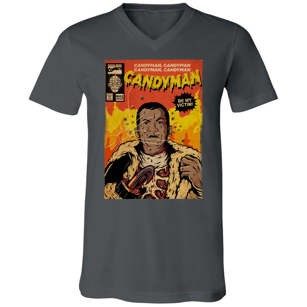 Unisex V-Neck T-Shirt - BKH4T9YG - Asphalt - 12