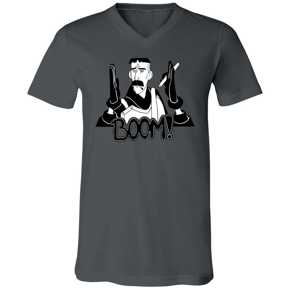 Unisex V-Neck T-Shirt - TDJVCCUF - Asphalt - 12