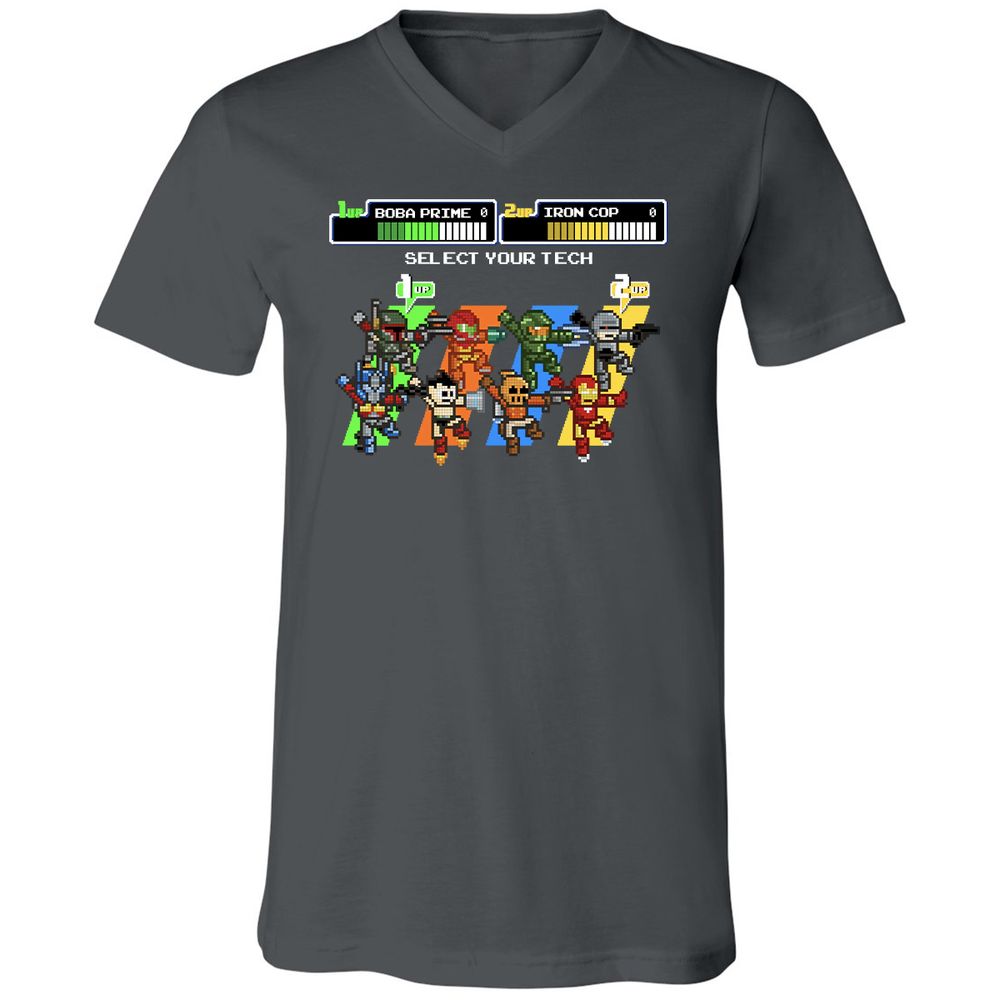 Unisex V-Neck T-Shirt - THQV8UVU - Asphalt - 12