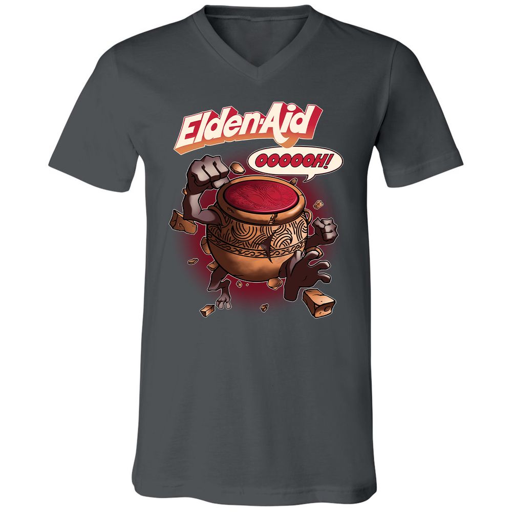 Unisex V-Neck T-Shirt - H6X4GM9E - Asphalt - 12