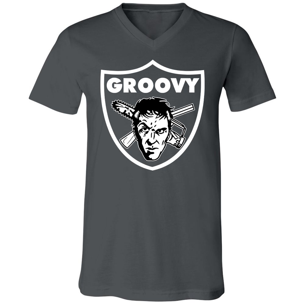 Unisex V-Neck T-Shirt - JSKTWD27 - Asphalt - 12