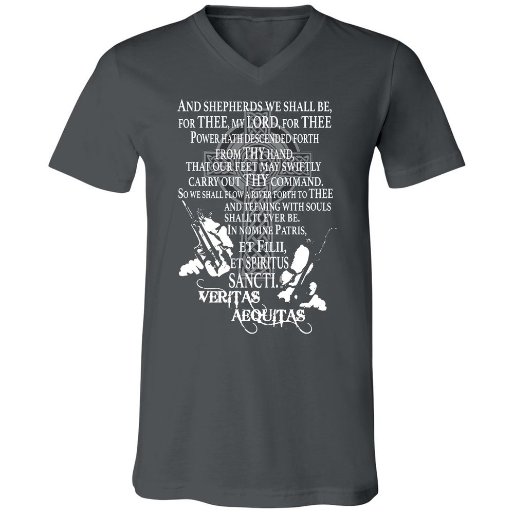 Unisex V-Neck T-Shirt - Black - Asphalt - 12