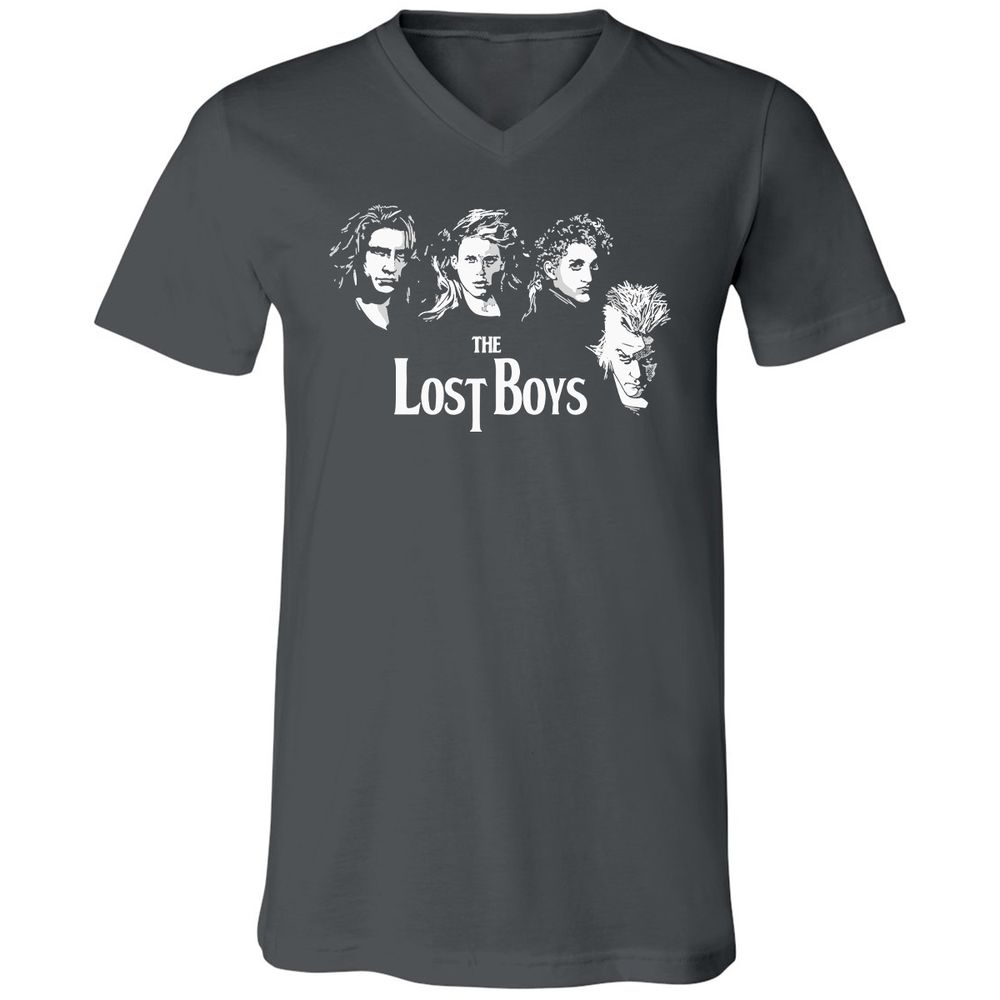Unisex V-Neck T-Shirt - LMQCAUZQ - Asphalt - 12