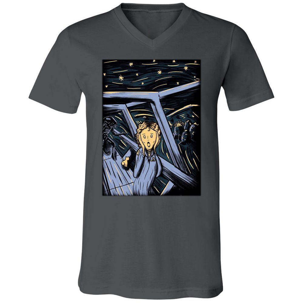 Unisex V-Neck T-Shirt - QLRJ3JAR - Asphalt - 12