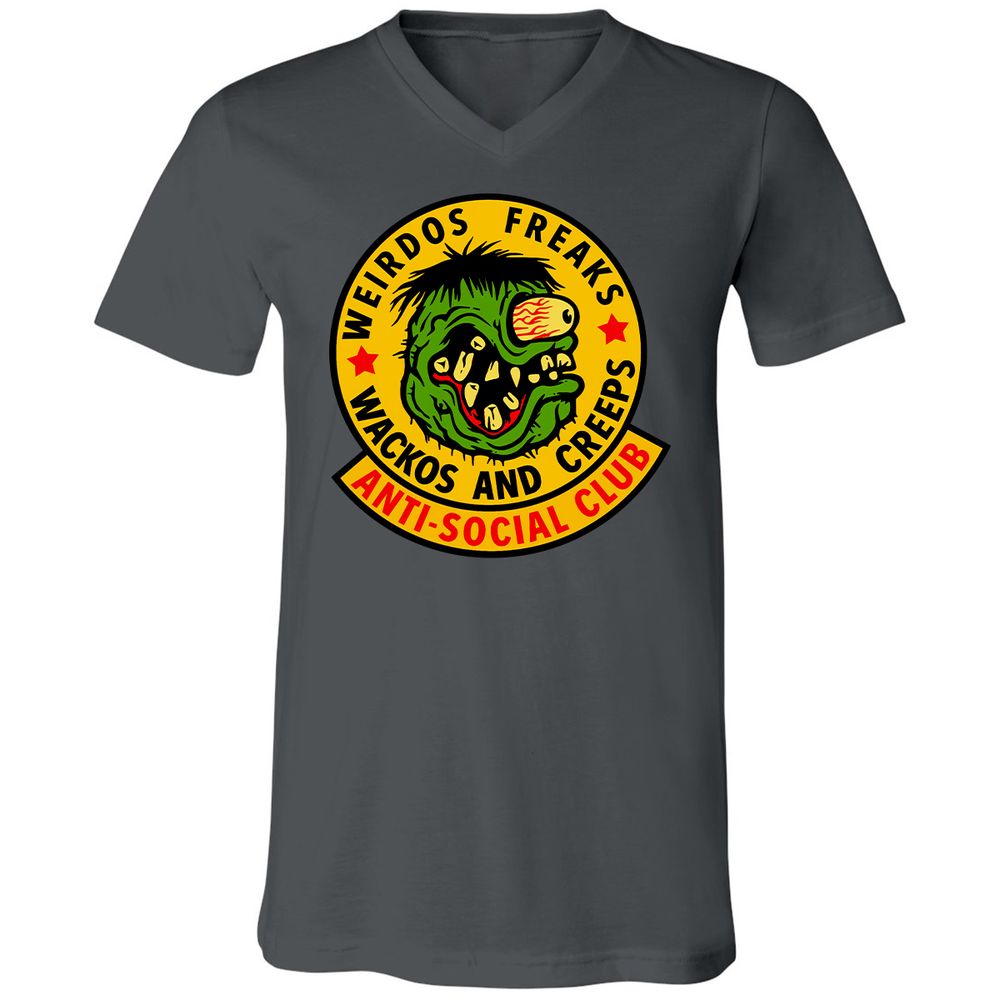 Unisex V-Neck T-Shirt - LLQJZC35 - Asphalt - 12