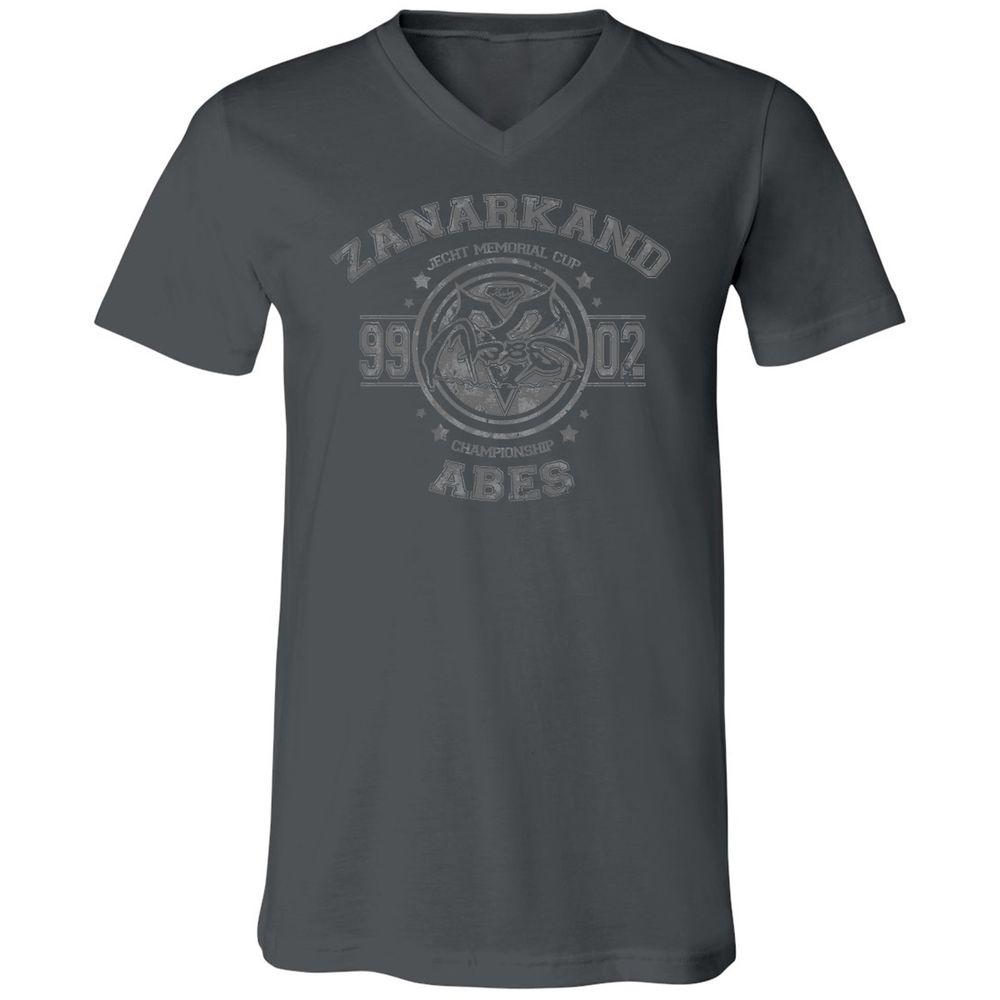Unisex V-Neck T-Shirt - KBQXRZTL - Asphalt - 12