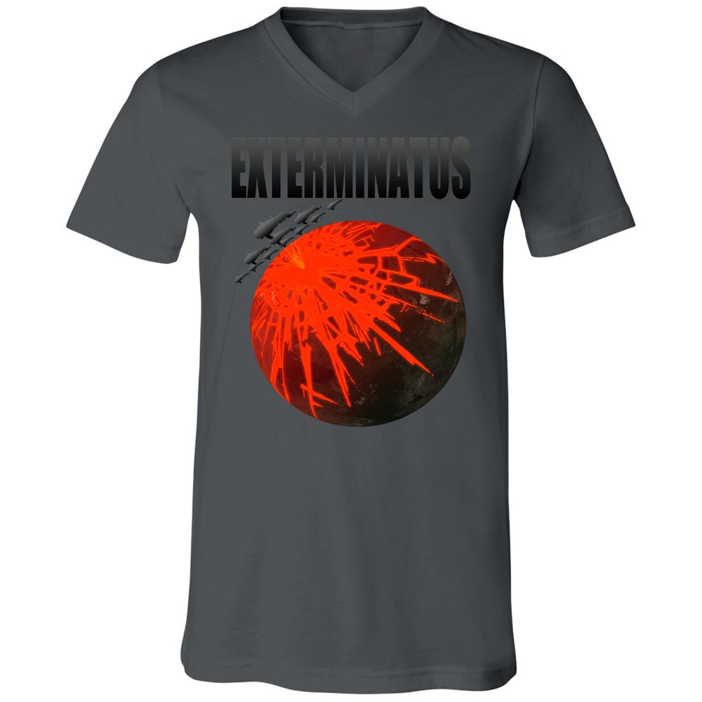 Unisex V-Neck T-Shirt - VJZCKVEC - Asphalt - 12