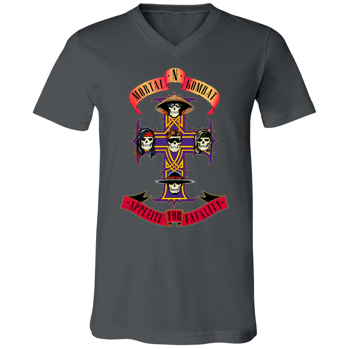 Unisex V-Neck T-Shirt - EB1QCC9P - Asphalt - 12