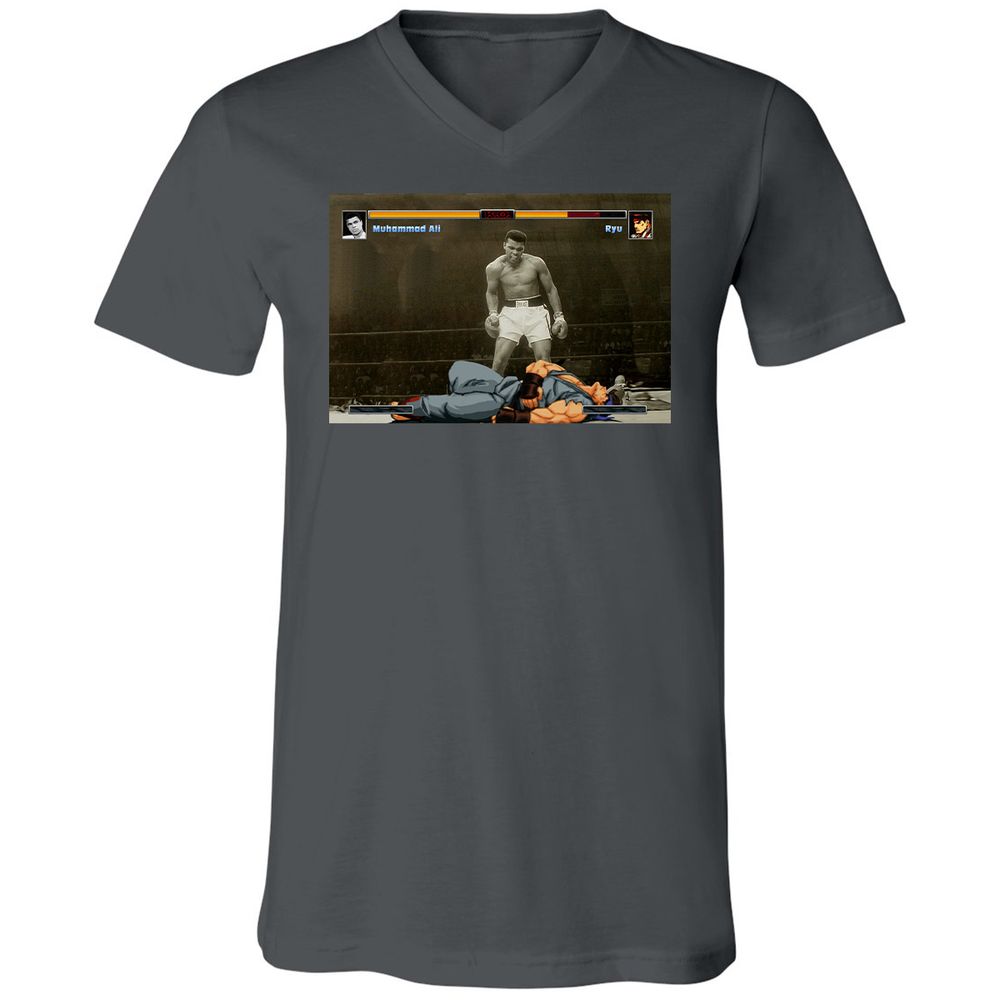 Unisex V-Neck T-Shirt - BUMUMRWG - Asphalt - 12