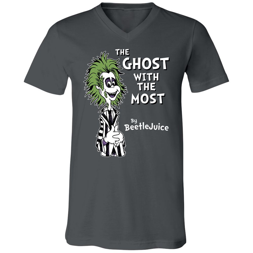 Unisex V-Neck T-Shirt - KJ3DHMXP - Asphalt - 12