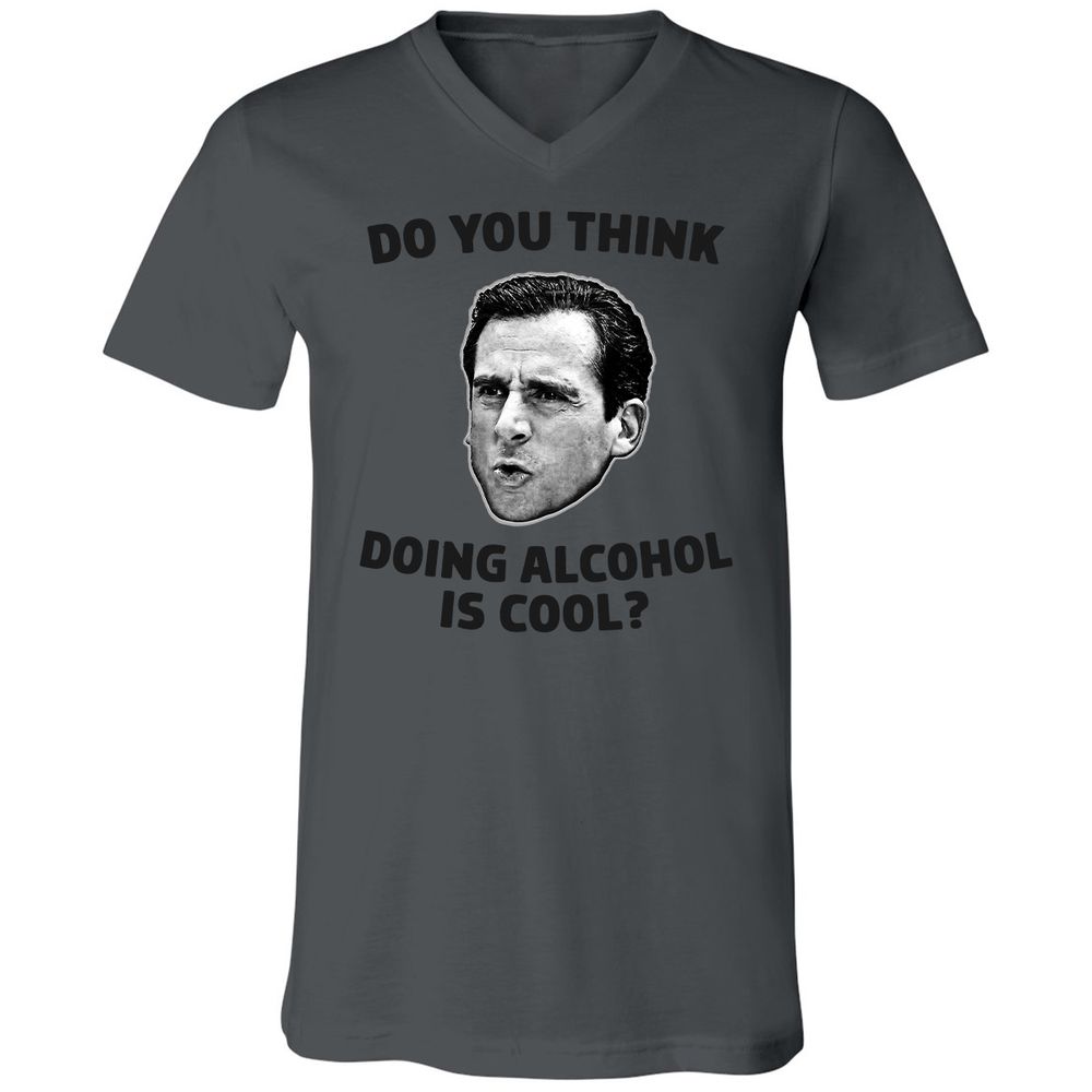 Unisex V-Neck T-Shirt - W64WGUKF - Asphalt - 12