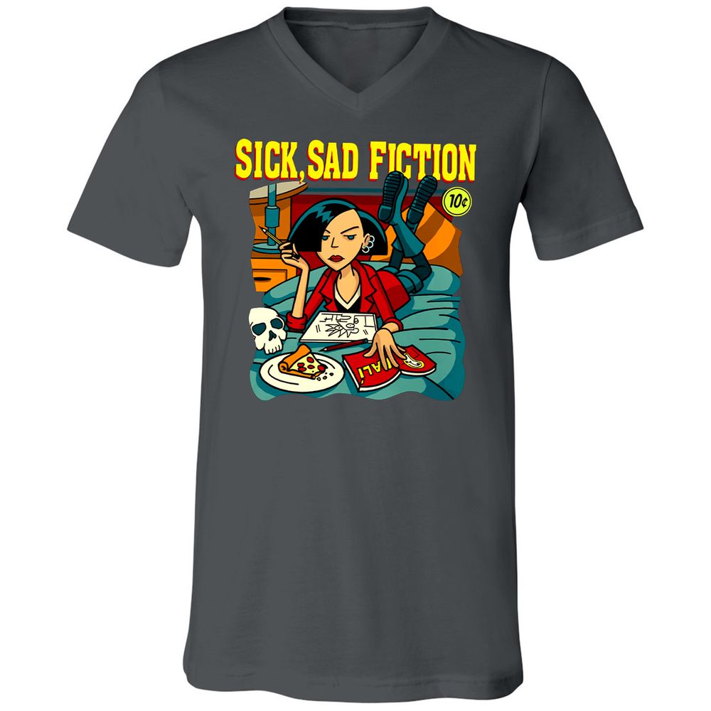 Unisex V-Neck T-Shirt - KGK8A276 - Asphalt - 12