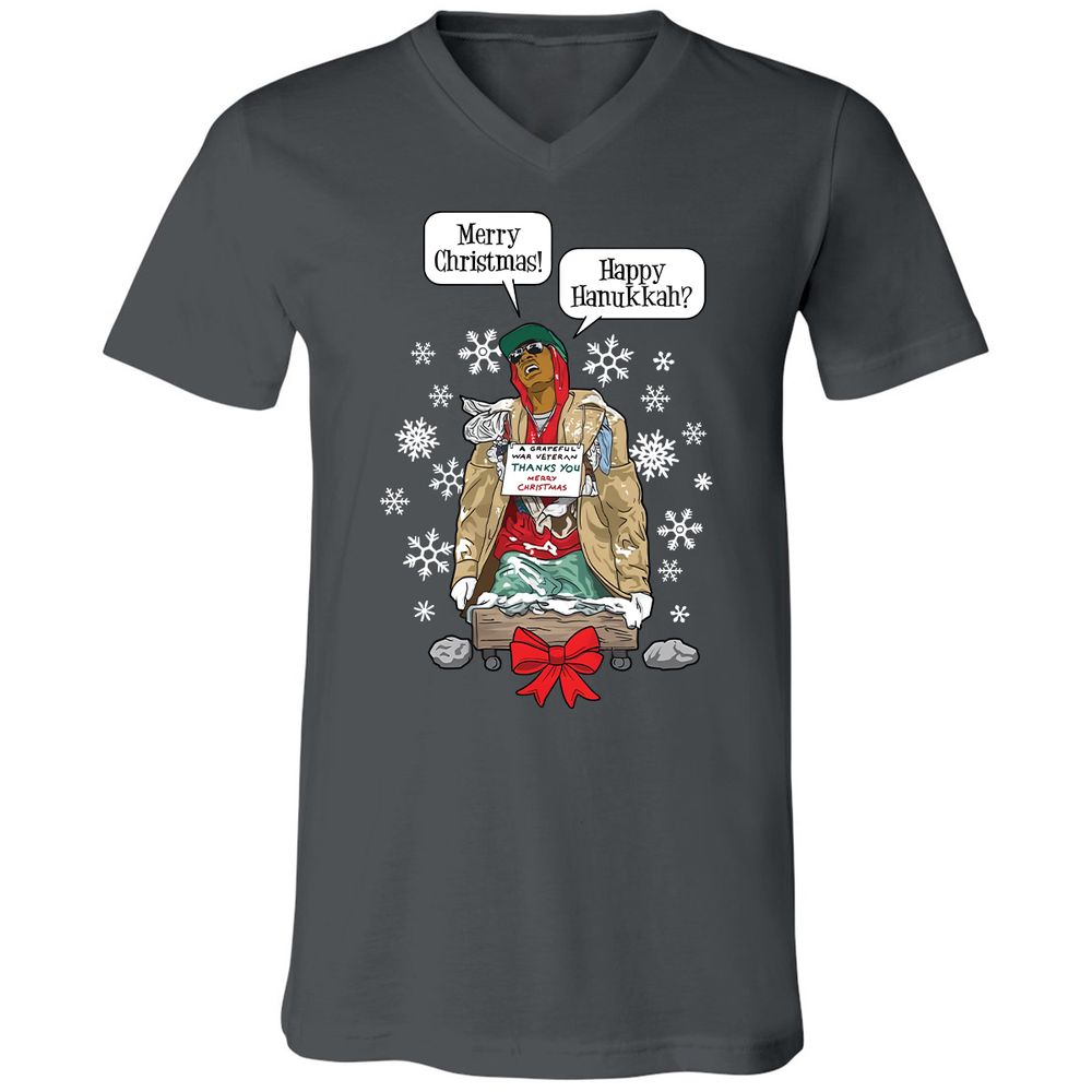 Unisex V-Neck T-Shirt - N77KNJSD - Asphalt - 12