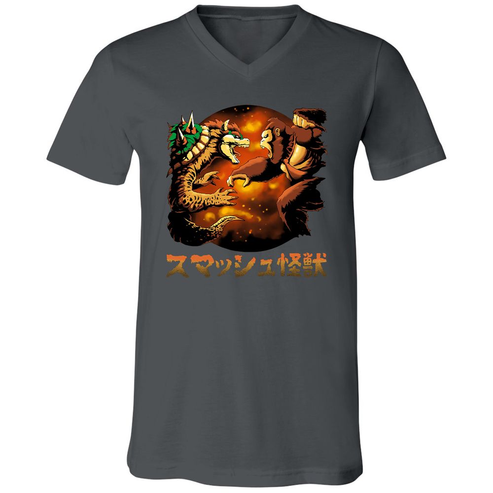 Unisex V-Neck T-Shirt - MBAPDAXG - Asphalt - 12