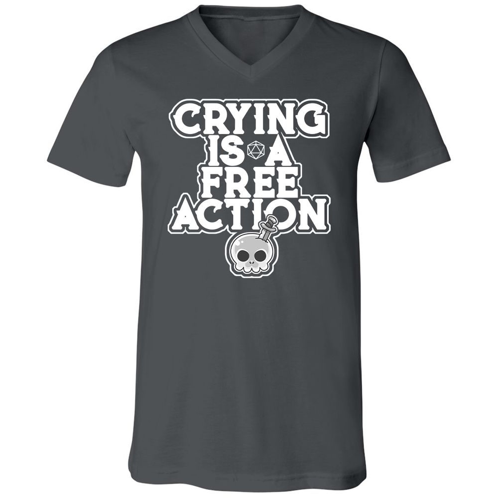 Unisex V-Neck T-Shirt - FFJMUMLK - Asphalt - 12