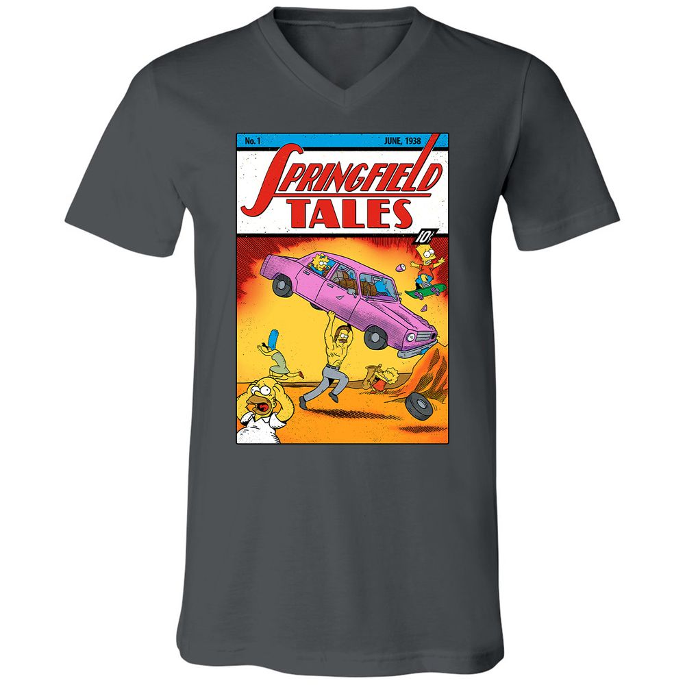 Unisex V-Neck T-Shirt - 7KMPH4NT - Asphalt - 12