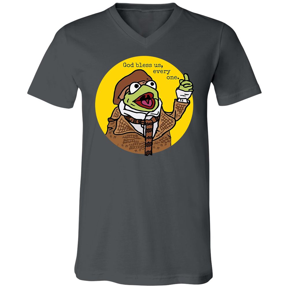 Unisex V-Neck T-Shirt - 6QR4X57F - Asphalt - 12