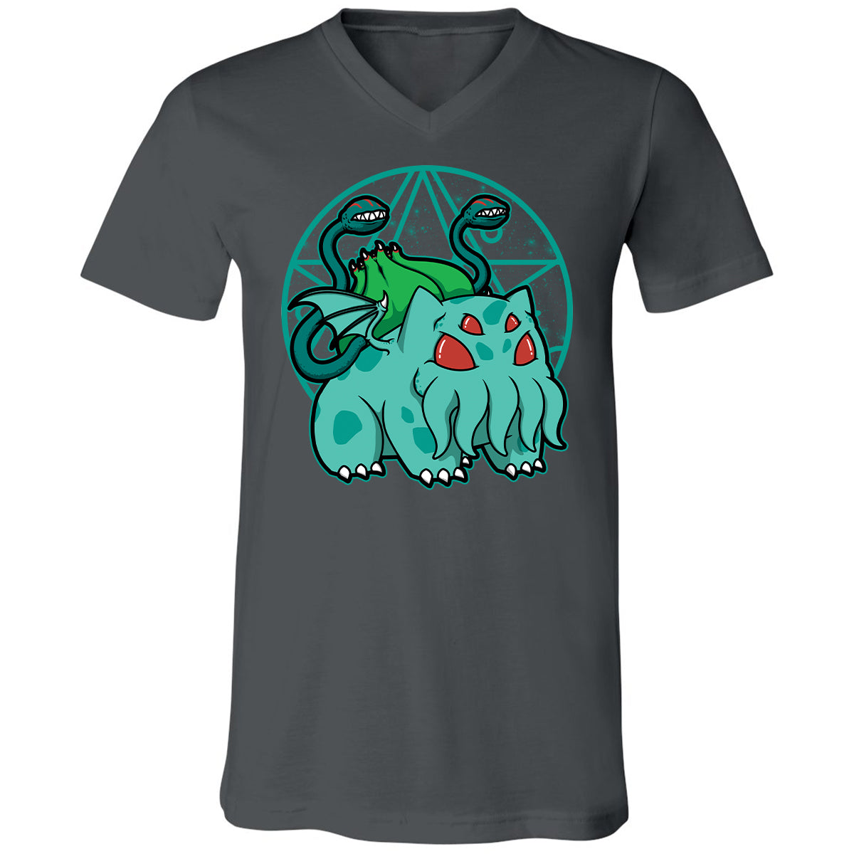 Unisex V-Neck T-Shirt - ZUWGGR9Q - Asphalt - 12