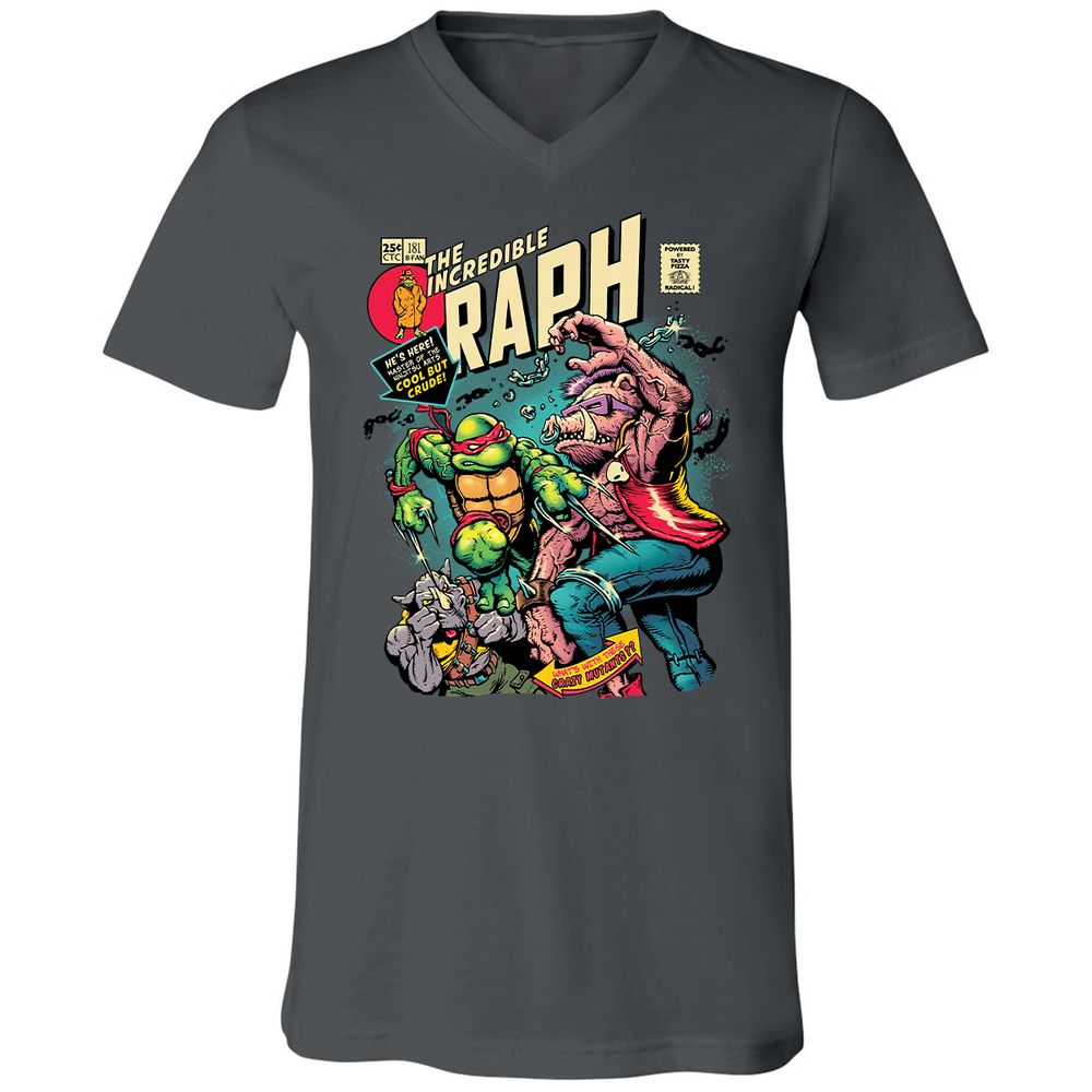 Unisex V-Neck T-Shirt - WL8DG6DW - Asphalt - 12